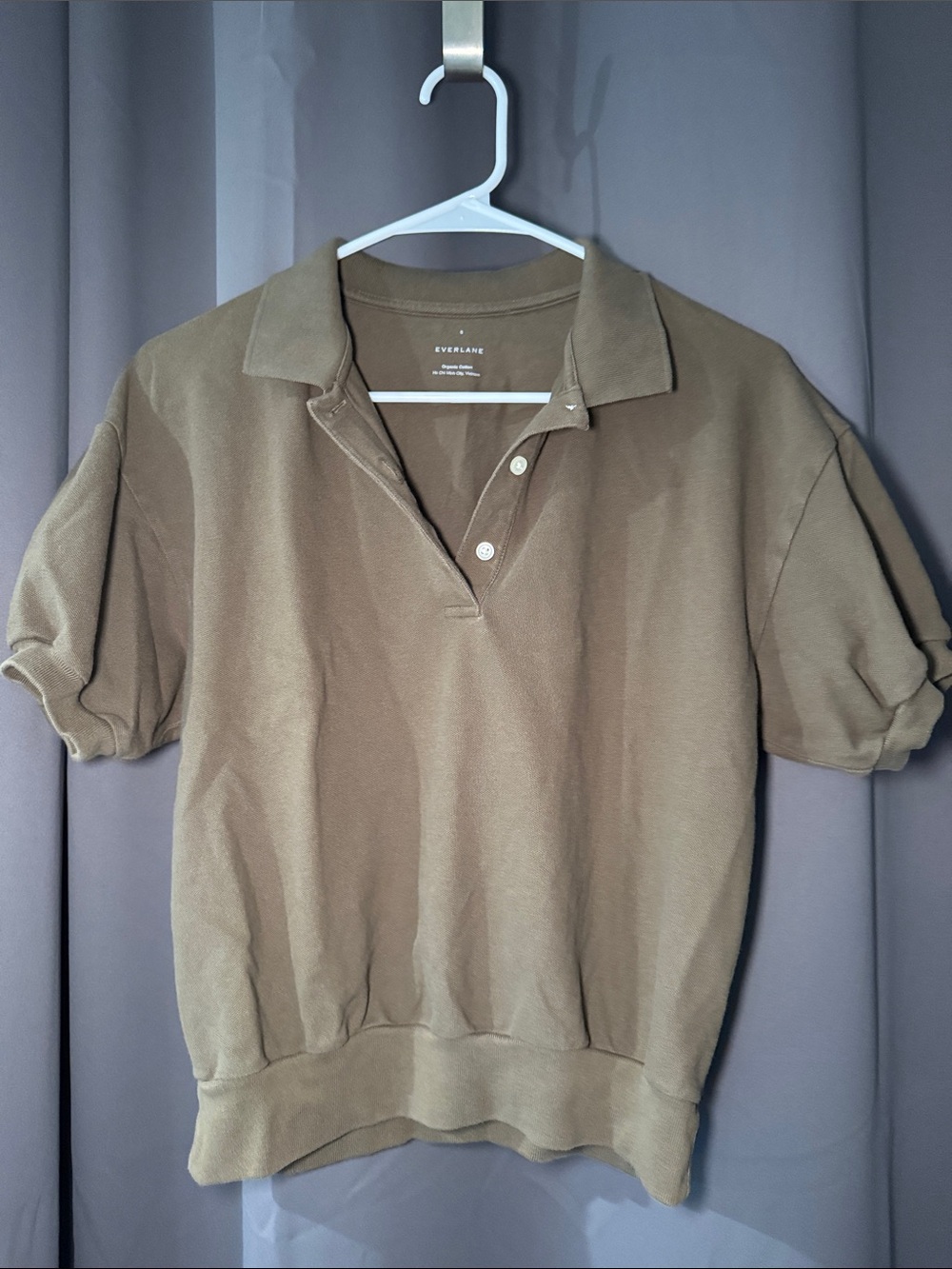 Everlane Organic Cotton Short-Sleeve Polo in Olive